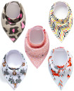 SET 2 Girls 5 Baby Bibs Bandana Handkerchief for Infant Drooling Teething Super Absorbent Bibs Age 0-24M